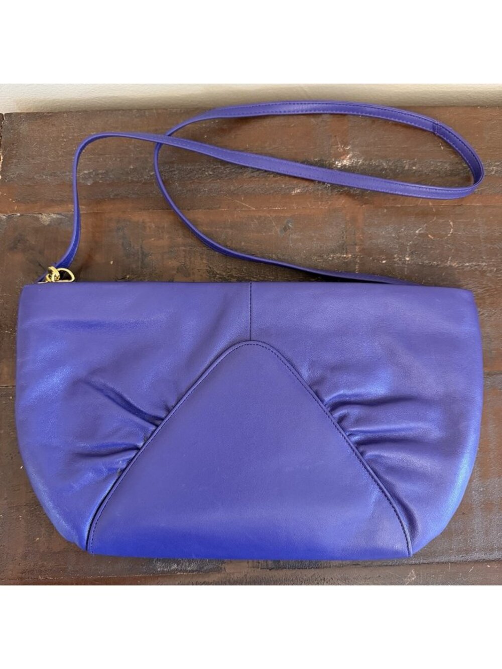 Vintage Brio! Purple Leather Convertible Clutch Shoulder Bag Y2K Retro Dopamine